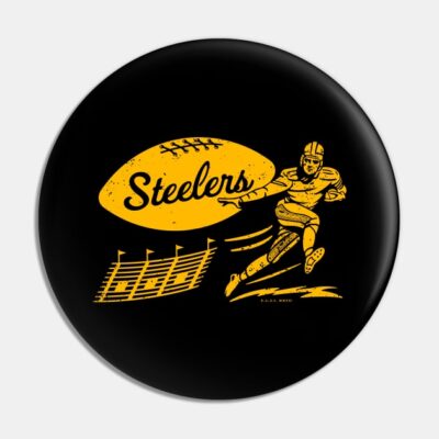 Vintage Football Pittsburgh Steelers Yellow Steele Pin Official Cow Anime Merch