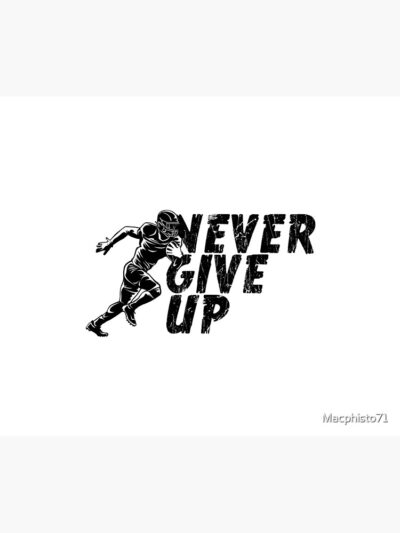 American Football Never Give Up Slogan Tapestry Official Football Merch