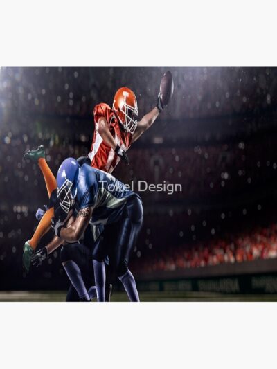 American Football Player In Action At Game Time Tapestry Official Football Merch