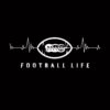 Heartbeat Football Life T-Shirt, American Football Tote Bag Official Football Merch