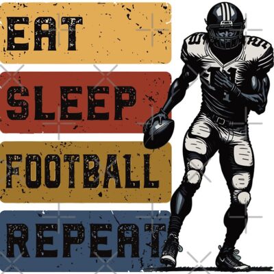 Eat Sleep Football Repeat Tote Bag Official Football Merch