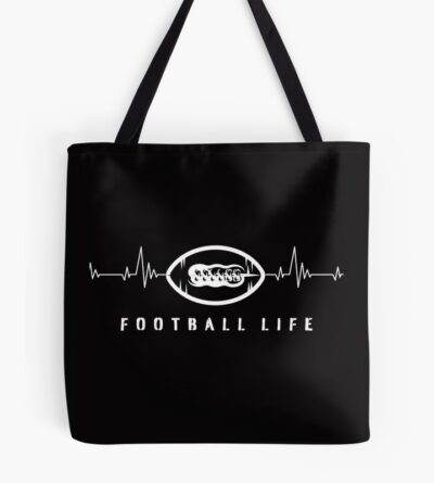 Heartbeat Football Life T-Shirt, American Football Tote Bag Official Football Merch