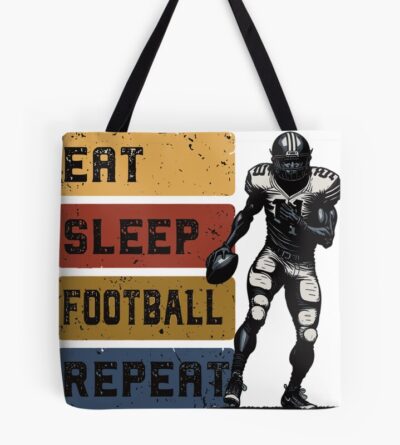 Eat Sleep Football Repeat Tote Bag Official Football Merch