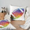 American Football Ball Colorful Watercolor Throw Pillow Official Football Merch