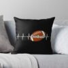 Football Heartbeat Throw Pillow Official Football Merch