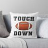 American Football Slang: Ball With Touchdown Throw Pillow Official Football Merch