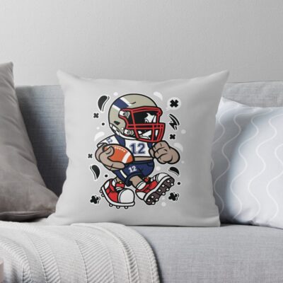 Football - Gridiron Greatest Quarterback Cartoon Character - Funny T Shirt! A Perfect Gift For Football Fans!! Throw Pillow Official Football Merch