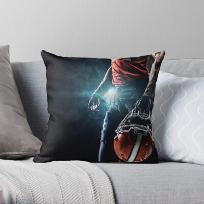 American Football Design Throw Pillow Official Football Merch