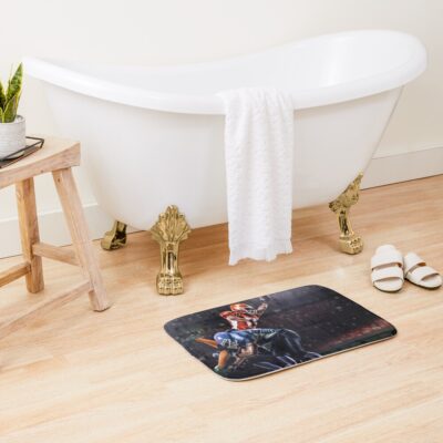 American Football Player In Action At Game Time Bath Mat Official Football Merch