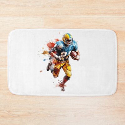 America Football Player With Helm Bath Mat Official Football Merch