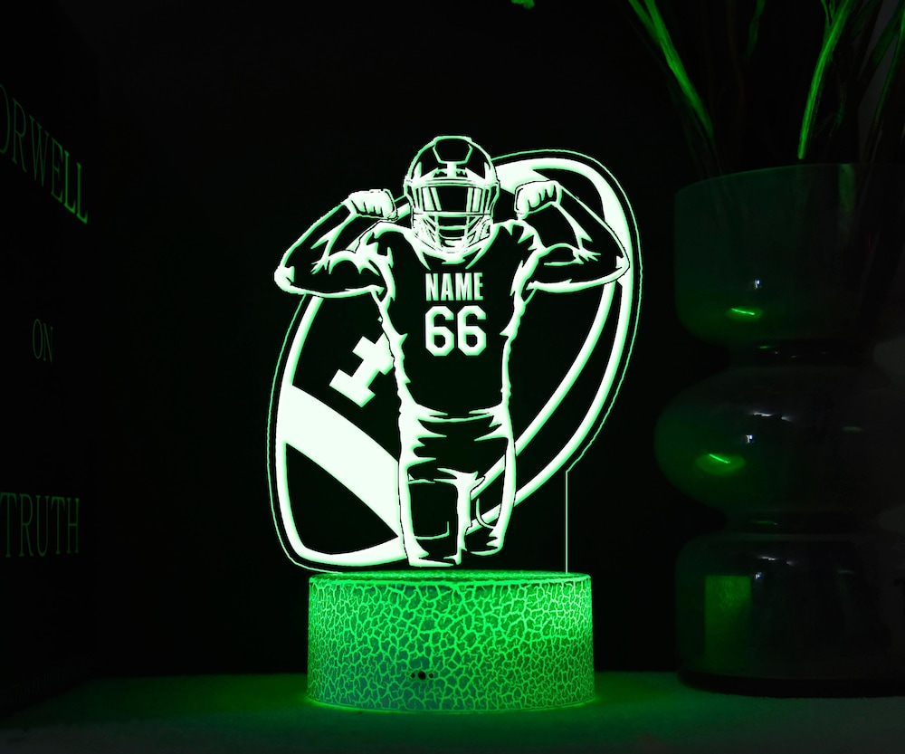 Personalized Football Player Room Lamp