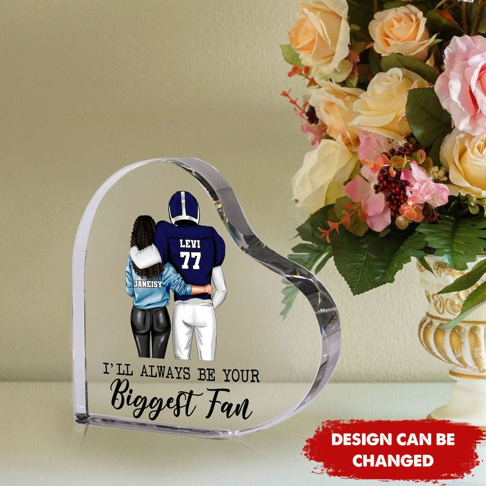 Personalized Football Love Couple Acrylic Plaque