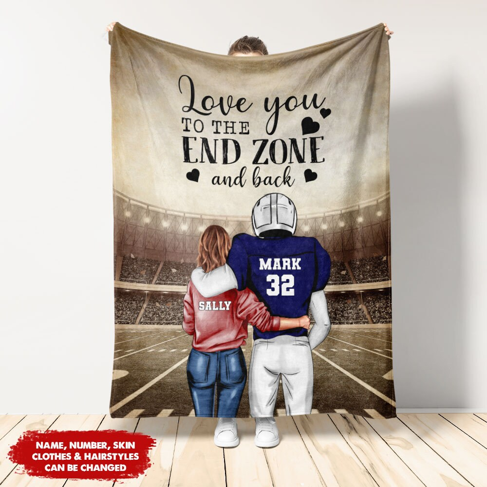 Personalized Football Couple Blanket