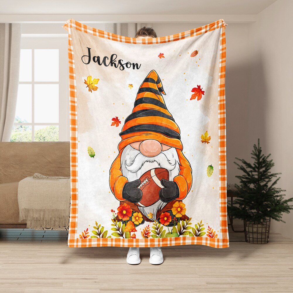 Personalized Football Autumn Gift Blanket