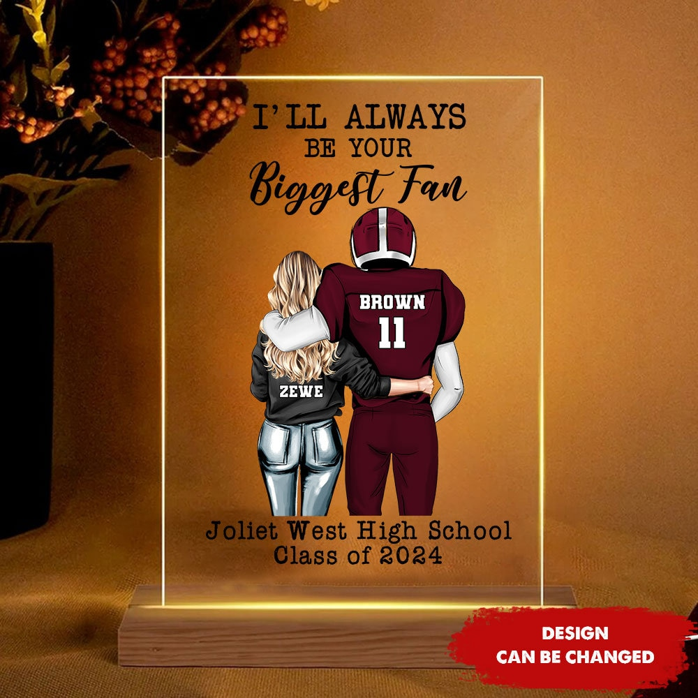 Personalized Football Player Night Light