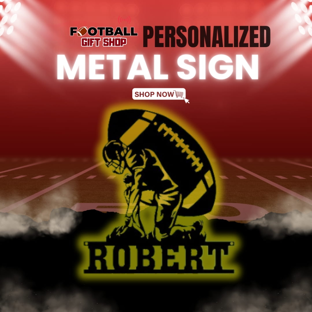 Footh Ball Gifts Shop metal sign 1 - Football Gift Shop